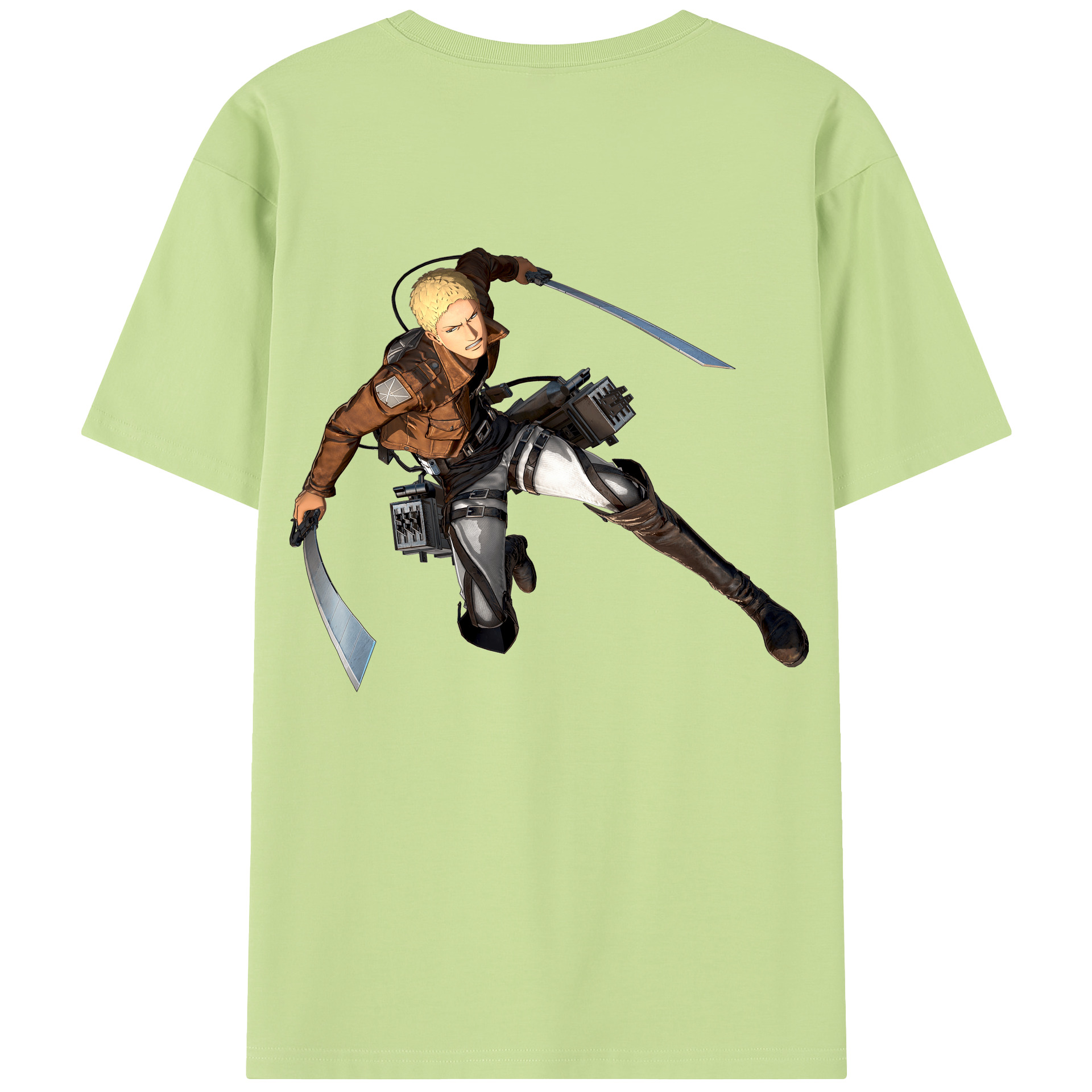 （画像用） 進撃の巨人 ライナー・ブラウン Attack on Titan Reiner Braun 綿100％半袖Tシャツ（背面プリント）